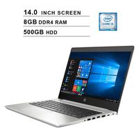 HP ProBook 440 14-Inch Business Laptop, Intel Quad Core i5-8265U up to 3.90 GHz, Intel HD 620, 8GB DDR4 RAM, 500GB HDD, USB, HDMI, WiFi, Bluetooth, FP Reader, Windows 10 Pro, Silver