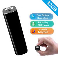 Digital Voice Recorder, Binrrio 32G Voice Activated Recorder with 500 Hrs Working Time and Strong Magnetic for Lectures Students,Playback,Noise Reduction,Password,Mp3 (Black)