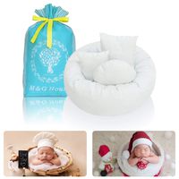 4PC Newborn Photo Props | Baby Photography Basket Pictures | Baby Shower Gift | Infant Posing Props (1 Photo Donut and 3 Posing Pillows)