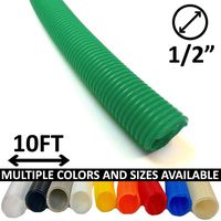 Electriduct 1/2" Split Wire Loom Tubing Polyethylene Flexible Conduit (0.5 Inch ID) - Green - 10 Feet