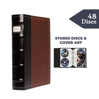 Bellagio-Italia Brown DVD Storage Binder - Stores Up to 48 DVDs, CDs, or Blu-Rays - Stores DVD Cover Art - Acid-Free Sheets