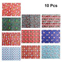 SUPVOX 10 Pcs Christmas Wrapping Paper Christmas Gift Wrap Packaging Paper Wrapping for DIY Decoration Gift Scrapbook Paper