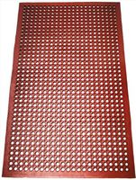 New Star 1 pc Heavy Duty Red 36x60 inch Restaurant / Bar Grease Resistant Rubber Floor Mat
