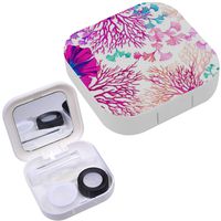 Portable Contact Lens Case Box Travel Kit Mirror + Bottle + Tweezers Container Holder [ Marine Life Design ]