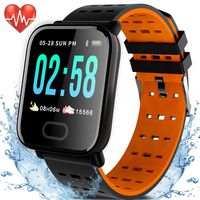Fitness Tracker Watch for Women Men with Heart Rate Blood Pressure/Oxygen Sleep Monitor IP67 Waterproof Activity Tracker Sport Smart Bracelet Wristband 1.3" Color Screen (Orange)