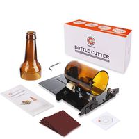Genround Glass Bottle Cutter, Bottle Cutter DIY Machine for Cutting Wine Beer Whiskey Alcohol Champagne Liquor Round Bottles to Craft Glasses Black