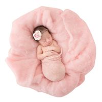 Sunmig Newborn Baby Wool Fluff Photo Props Merino Basket Stuffer Basket Filler Rug Photography Prop (Light Pink)