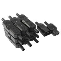 uxcell 10Pair AC250V 10A 3 Pins Terminals Panel Mount IEC C14 Male C13 Female Inline Adapter Plug Power Socket Connectors