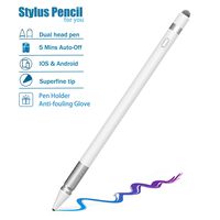 Stylus Pen Compatible for Apple iPad, 5 Mins Power Off with High Precision Sensitivity 1.5mm Fine Point Copper Tip Pencil for Apple/Android and Other Touch Screen Devices (White)