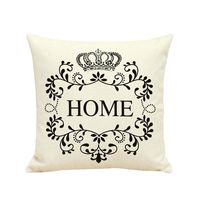 Pillow Case,Bokeley Flax Square Home Letter Print Decorative Throw Pillow Case Bed Home Decor Car Sofa Waist Cushion Cover (White)
