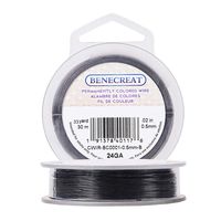 BENECREAT 24-Gauge Tarnish Resistant Black Wire, 98-Feet/33-Yard