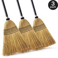O-Cedar Heavy Duty Commercial 100% Corn Broom with Solid Wood Handle (Pack - 3)