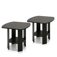 FURINNO Simple Design End Table, 2-Pack, Espresso