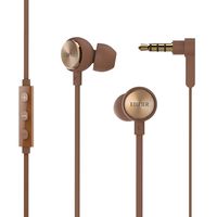 Edifier P293 Plus Headphones in-Ear Earphones Inline Volume Playback Controls Flat L Shaped Cable Comfortable Eartips - Brown