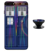 Doctor Who Tardis Blue Police Box Case for iPhone 6S Plus 6 Plus Protective Case Aurora Color Soft TPU Compatible iPhone 6S 6 Plus Cover with Phone Holder Bracket (6/6S Plus)