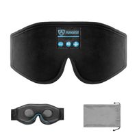 Sleep Mask Headphone for Men Women, Contoured 3D Eye Mask Wireless Headband Bluetooth 5.0 Headset, Built-in Ear Speakers Microphone, Battery Display