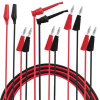 Micsoa Multimeter Leads, Electrical Test Lead Kit - Banana to Alligator Clips, Banana to Banana Plugs, Banana to Plounger Mini Hooks Multimeter Leads Set（3 Pair）