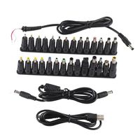 28 x DC Tips Famale 5.5x2.1mm Connectors Male Jacks/Plugs 3 x USB Charge Cable Cords Notebook Laptop Adapter (28+3)