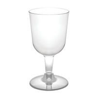 Party Essentials Hard Plastic Two Piece 5.5-Ounce Wine Glasses, Clear, Pack of 50