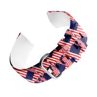 UKCOCO Fashion Large Size Replacement Bracelet Strap, Photo Print Silicone Straps with Metal Buckle Watchband for Watch Fitbit Charge 3 (The Stars and The Stripes)