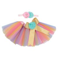 Newborn Baby Girls Photo Photography Prop Tutu Skirt Headband Outfit Clothes Set (Multicolor)