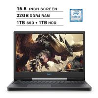 2019 Dell G5 15 5590 15.6 Inch FHD Gaming Laptop (9th Gen Intel Quad Core i5-9300H up to 4.1 GHz, 32GB RAM, 1TB SSD + 1TB HDD, NVIDIA GeForce GTX 1650, Bluetooth, WiFi, HDMI, Windows 10) (Black)