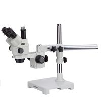 AmScope 3.5X-90X Simul-Focal Stereo Lockable Zoom Microscope on Single Arm Boom Stand