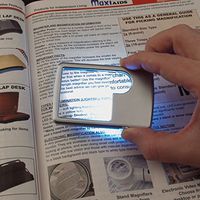 Credit Card Size Dual Power LED Magnifier - 3X + 6X