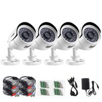 ZOSI 4 Pack HD-TVI 1280TVL 720p Security Camera Outdoor Indoor Home, Weatherproof HD Surveillance CCTV Bullet Camera Long Night Vision View Angle