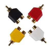 yueton 4pcs RCA Y Splitter Adapter 2 Female to 1 Male for Audio Video Av Tv Cable Convert
