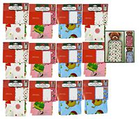 Set of 12 - 36" x 44" Giant Gift Bags With Tag - 3 Christmas Themes and Colors Including Pink, Blue, and White!