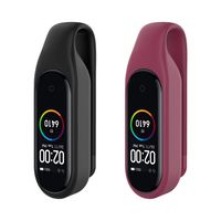 MiPhee 2-Pack Clip Hoder for Mi Band 4/3 Replacement Accessory, Black+Sangria