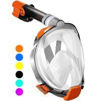 WSTOO Full Face Snorkel Mask,Advanced Safety Breathing System Allows You to Breathe More Fresh Air While Snorkeling,180 Panoramic Anti Fog Anti Leak Foldable Snorkel Mask for Adult and Kids