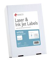 MACO Laser/Ink Jet White Shipping Labels, 3-1/3 x 4 Inches, 6 Per Sheet, 1500 Per Box (ML-0600B)