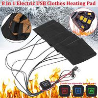 TOYECOTA - 8 In 1 USB Charged Warm Paste Pads Waterproof Carbon Fiber Heating Pad Safe Portable Heating Warmer Pad for Vest Jacket Cloth