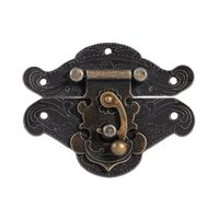 Fdit (Pack of 3) Antique Retro Vintage Decorative Latch Hasp Pad Chest Lock Plate for Wooden Jewelry Box Cabinet(4737mm/1.91.5in)