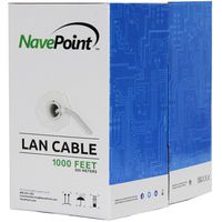 NavePoint CAT5e (CCA), 1000ft, Grey, Solid Bulk Ethernet Cable, 24AWG 4 Pair, Unshielded Twisted Pair (UTP)