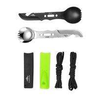 Dsmile 2 Pack Spoon Fork Knife Combo Set Camping Survival Tool - Camping Hiking Hunting Backpacking Outdoor Survival Multitool Utensil Accessory