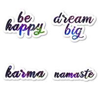 Namaste Karma Sticker Pack Galaxy Stickers - 4 Pack - Laptop Stickers - for Laptop, Phone, Tablet Vinyl Decal Sticker (4 Pack) S211195