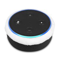 Fintie Protective Case for Amazon Echo Dot (Fits All-New Echo Dot 2nd Generation) - Premium Vegan Leather Sleeve Cover Plush Lined Holder Stand, Black