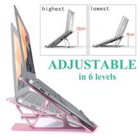Laptop Stand Aluminum Rose Gold Adjustable Portable for Apple Mac MacBook Pro/Air 10 to 15.6 Inch Notebook,Compact Foldable Ergonomic Desktop Holder Riser for Office Desk