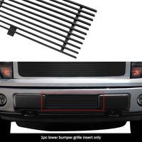 APS Compatible with 2009-2014 Ford F150 F-150 Pikcup Bumper Black Billet Grille Grill Insert