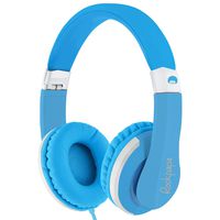 RockPapa Foldable Adjustable Stereo Portable Wired Headphones with In-Line Microphone, Over Ear Kids Childrens Adults Headsets Folding for CellPhones Tablets MP3/4 DVD Computer Blue