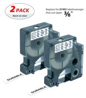 Label Orison-Replacement for Dymo D1 Label Tape 40910 S0720670 Black on Clear 3/8 Inch X 23Feet(9mmx7m) Compatible with LabelManager 160 280 210D 420P,2 Cartridges