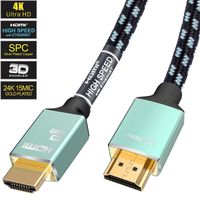 4K HDMI Cable 6ft-HDMI 2.0 Cord Supports 1080p, 3D, 2160p, 4K UHD, HDR-CL3 for in-Wall installation-28AWG Silver Plated Copper for HDTV, Xbox, Blue-ray Player, PS3, PS4, PC