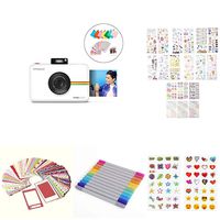 Polaroid SNAP Touch 2.0 Portable Digital Photo Camera White with 2x3ʺ Premium Photo Paper 20-Pack, Neoprene Pouch, Zink Paper Unique Colorful Stickers & Photo Album Accessories