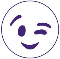 hBARSCI Winking Face Smiley Vinyl Decal - 5 Inches - for Cars, Trucks, Windows, Laptops, Tablets, Outdoor-Grade 2.5mil Thick Vinyl - Purple