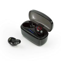True Wireless Earbuds Bluetooth 5.0 TWS Auto Pairing Earphones Waterproof IP55 with Mic, 700mAh Charging Case Long Battery Life, One-Button Control Pods for iPhone, Samsung, Android(Black)