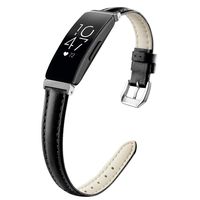 OenFoto Bands Compatible Fitbit Inspire & Inspire HR, Adjustable Leather Replacement Accessories Wristband Strap for Fitbit Inspire & Inspire HR Smartwatch, Women Men, Large Black