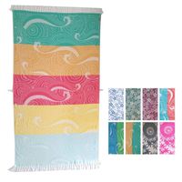 100% Turkish Cotton Beach Towel - Large Quick Dry Bath Towels - Peshtemal Hammam Fouta for Pool, Spa, Travel, Yoga - Ultra Absorbent, Soft, Sand Free, Lightweight (Colorful Striped)